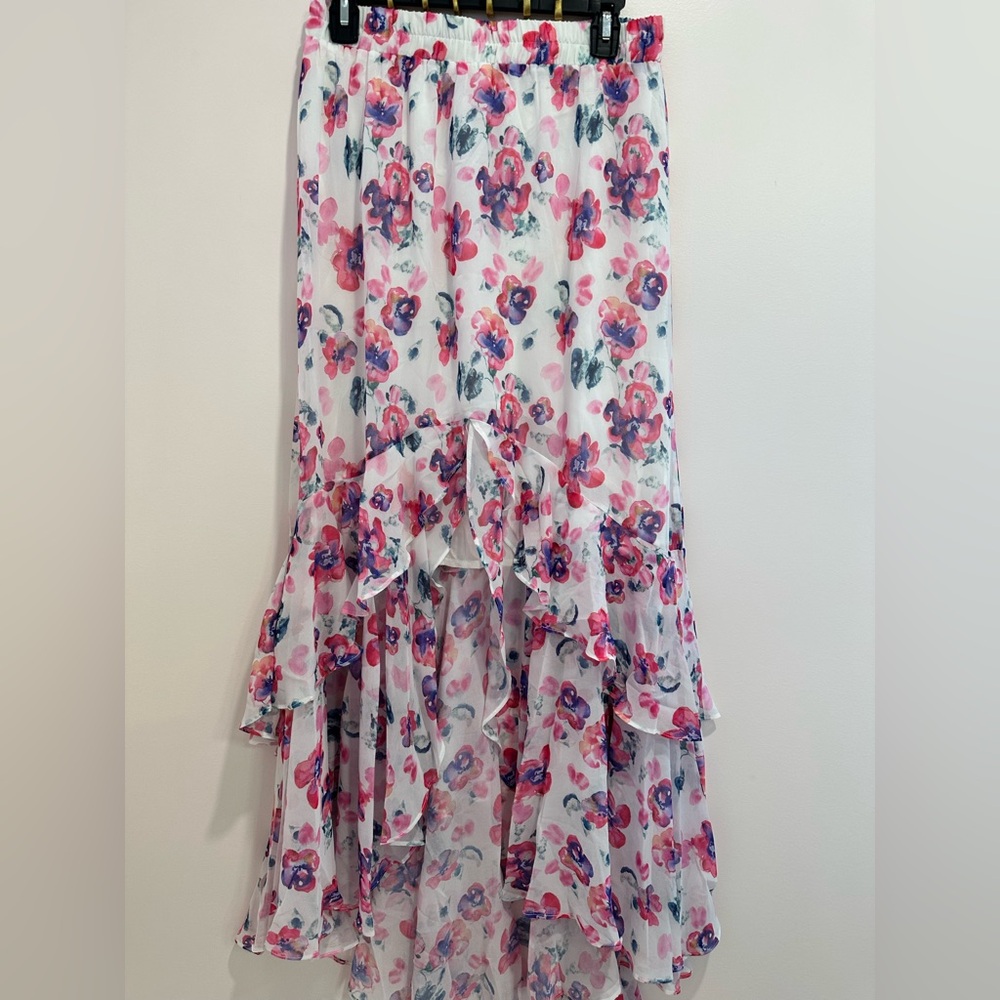 🌸 Allison AVERY Pink Floral Maxi Skirt – Size L (NWT) 🌸